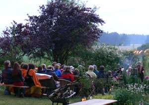 Zuhörer im garten